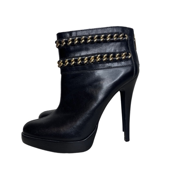 Tory Burch Lysa Leather Chain Sz 10 Ankle Boots - Picture 2 of 16